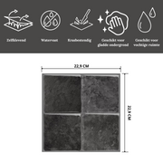 Plaktegel Black mist vierkant 1mm