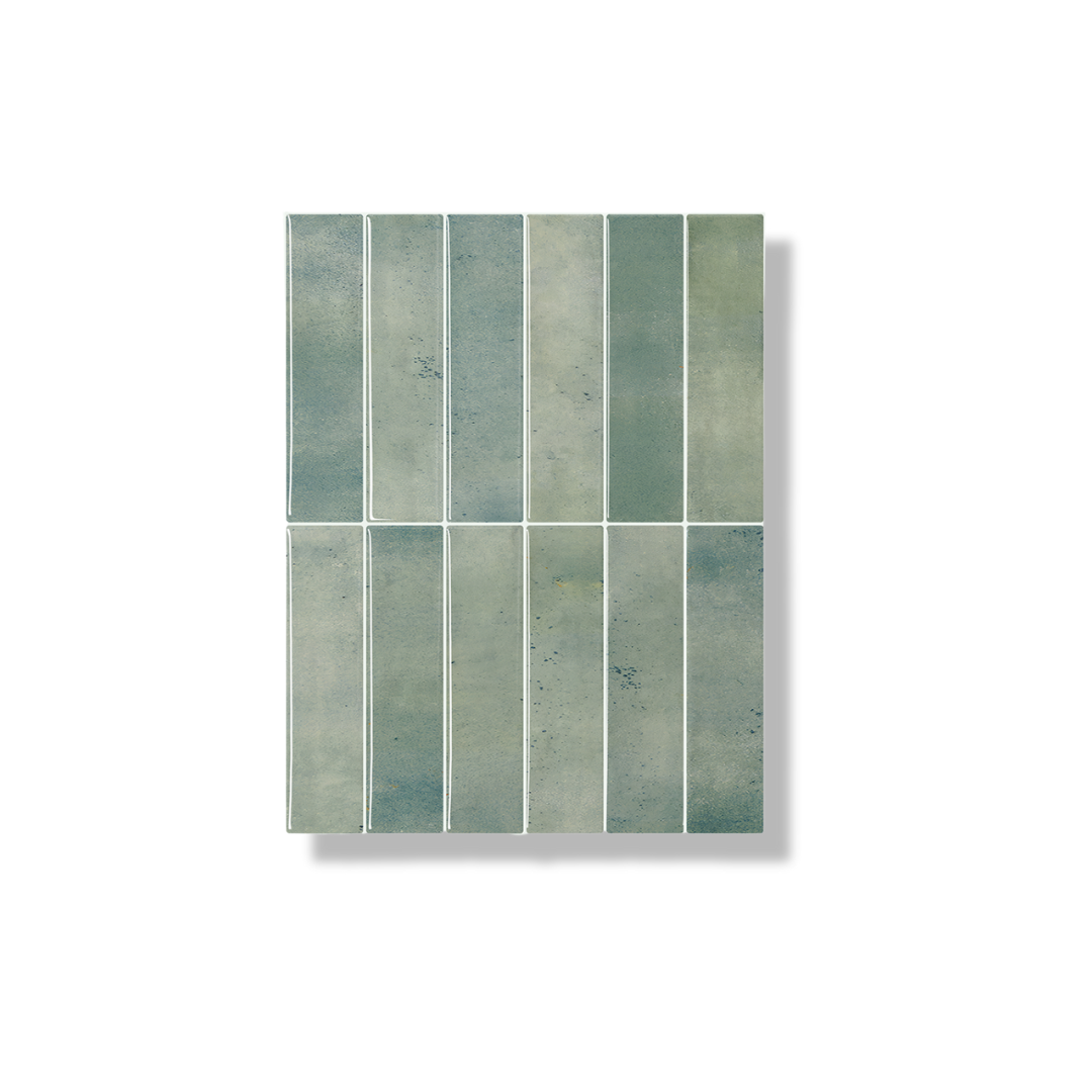 Erdgrüne längliche Klebefliese 1mm