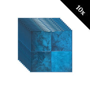 Plaktegel Deep blue vierkant 1mm
