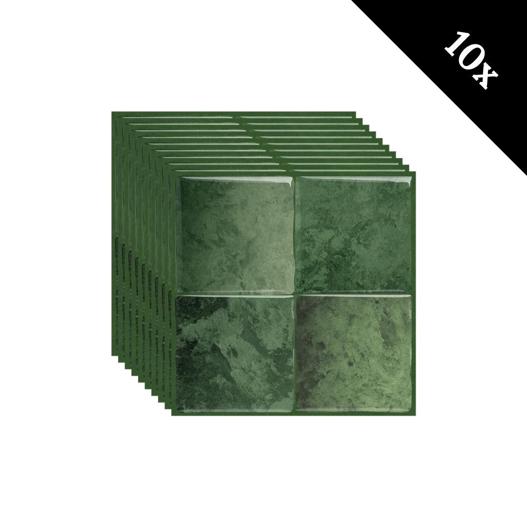 Plaktegels Mossy green vierkant 1mm