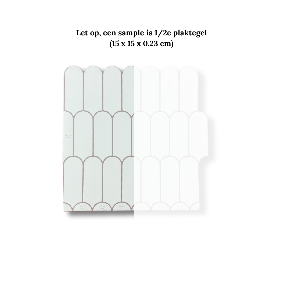 Plaktegel Visschub langwerpig wit 1mm